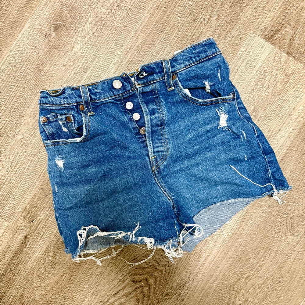 Levis Button Fly Denim Shorts - image 1